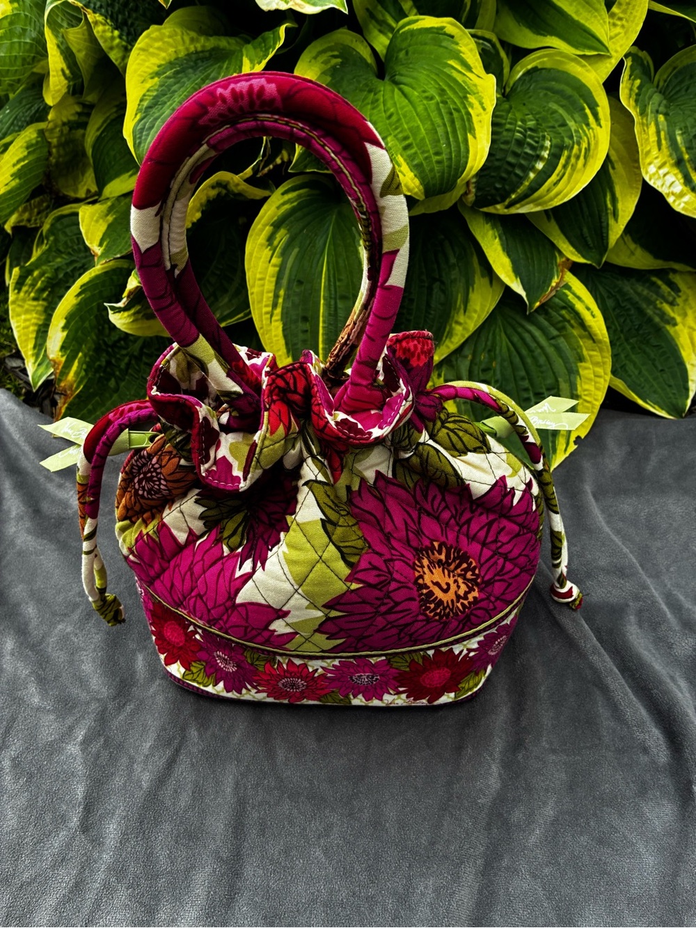 Women’s Vera BradleySatchel. Quilted Floral Tote Bag in Magenta and Green